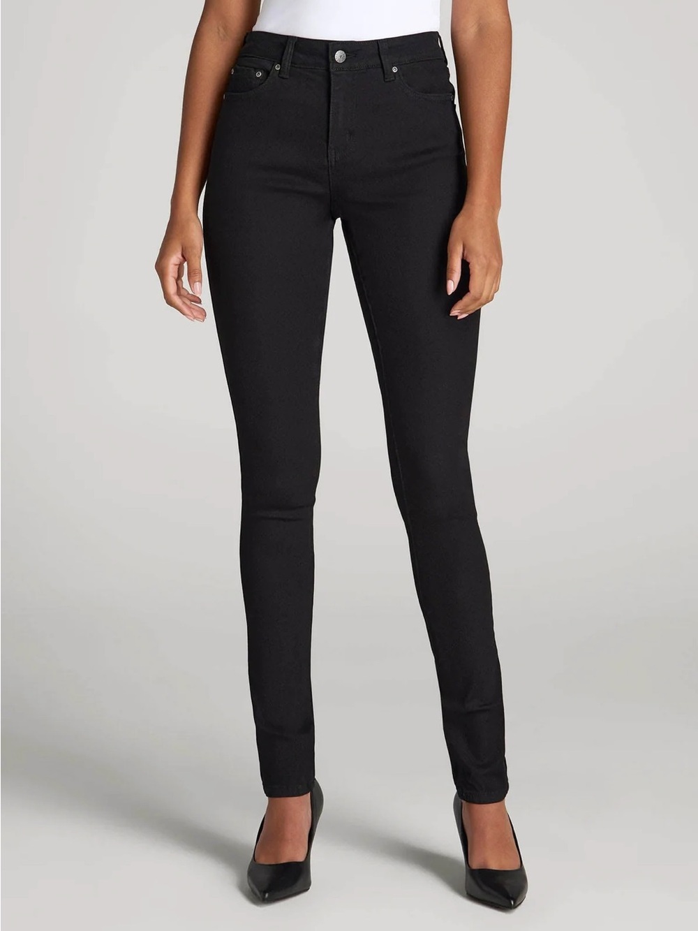 Mid-Rise Black Skinny Jeans - Tall